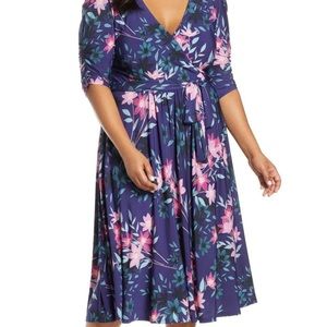 NWT Eliza J faux wrap midi dress